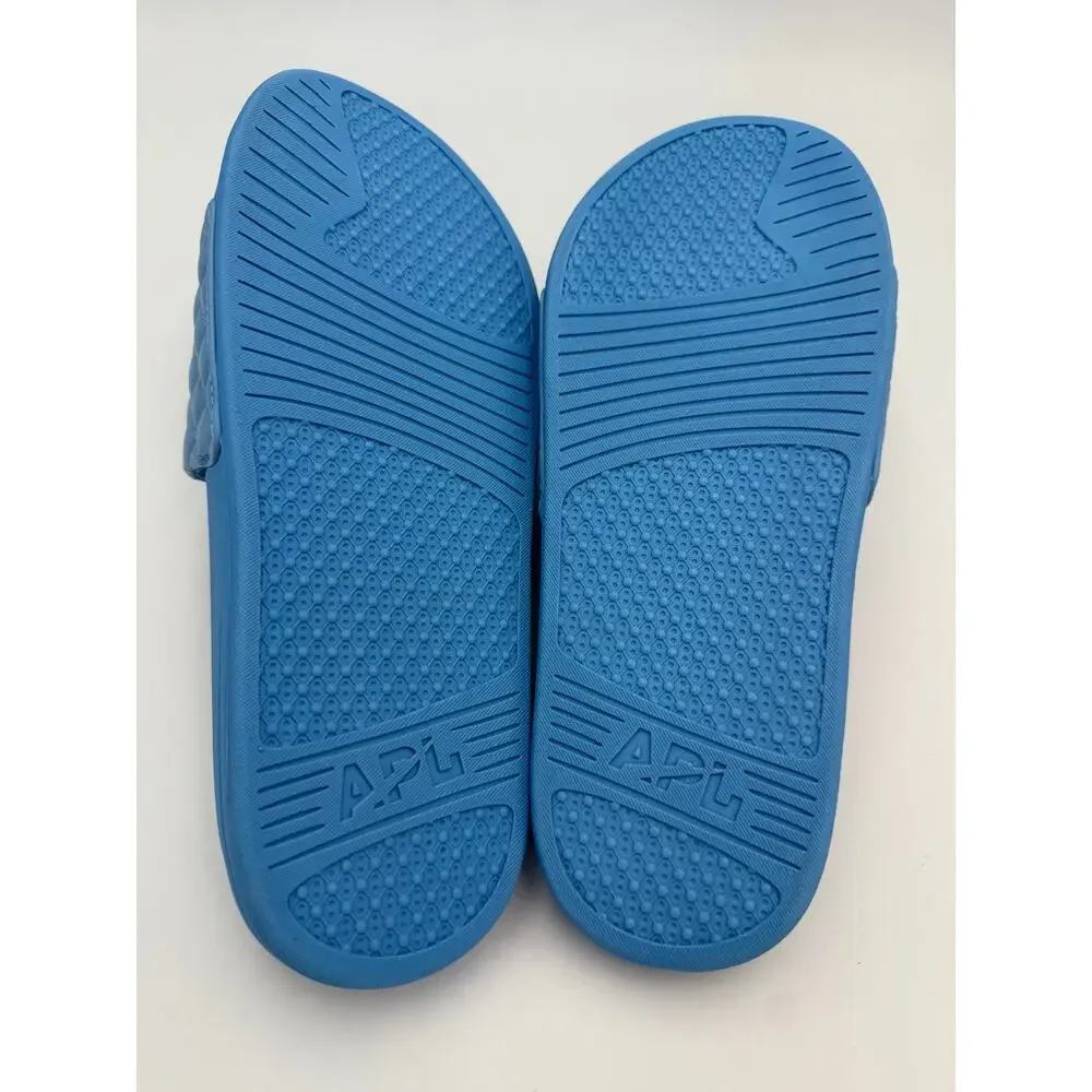 APL Quilted Nappa Leather Lusso Slides Coastal Blue Size 9 - Picture 5 of 5